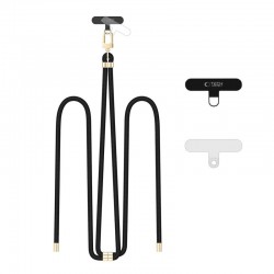 Tech-Protect C7S Rope Crossbody šňůrka na mobil černá / zlatá