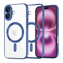 Techsuit Luxury Crystal MagSafe pro iPhone 16 Plus modrý