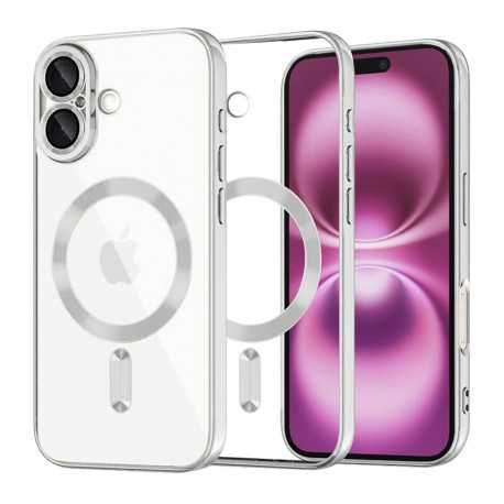 Techsuit Luxury Crystal MagSafe pro iPhone 16 Plus stříbrný
