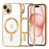 Techsuit Luxury Crystal MagSafe pro iPhone 15 zlatý