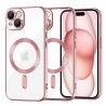 Techsuit Luxury Crystal MagSafe pro iPhone 15 růžový
