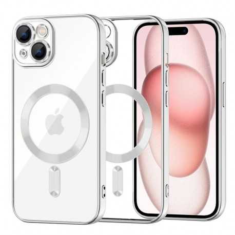 Techsuit Luxury Crystal MagSafe pro iPhone 15 stříbrný