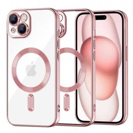Techsuit Luxury Crystal MagSafe pro iPhone 15 Plus růžový