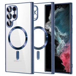 Techsuit Luxury Crystal MagSafe pro Samsung Galaxy S22 Ultra 5G modrý
