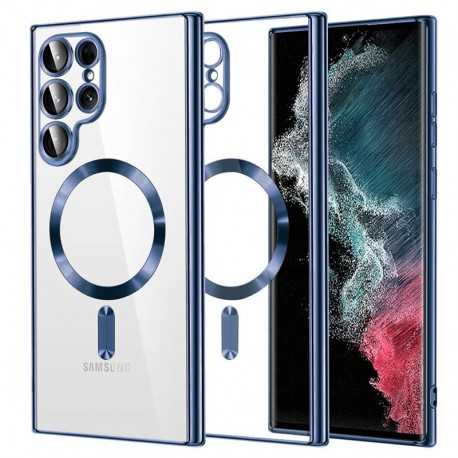 Techsuit Luxury Crystal MagSafe pro Samsung Galaxy S22 Ultra 5G modrý