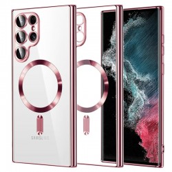Techsuit Luxury Crystal MagSafe pro Samsung Galaxy S22 Ultra 5G růžový