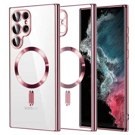 Techsuit Luxury Crystal MagSafe pro Samsung Galaxy S22 Ultra 5G růžový