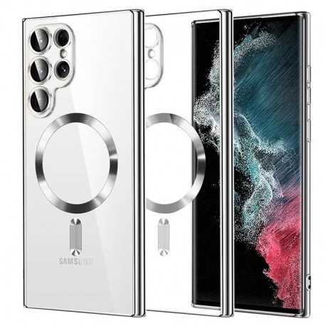 Techsuit Luxury Crystal MagSafe pro Samsung Galaxy S22 Ultra 5G stříbrný