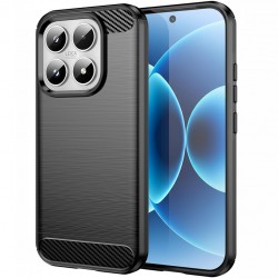 Silikonové pouzdro Carbon Case pro Xiaomi 17 černé