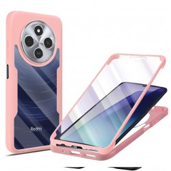 ColorVerse360 odolné pouzdro + tvrzené sklo pro Xiaomi Redmi 14C / Poco C75 růžové