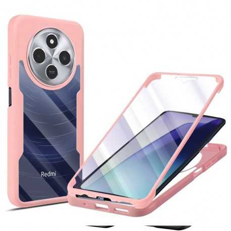 ColorVerse360 odolné pouzdro + tvrzené sklo pro Xiaomi Redmi 14C / Poco C75 růžové