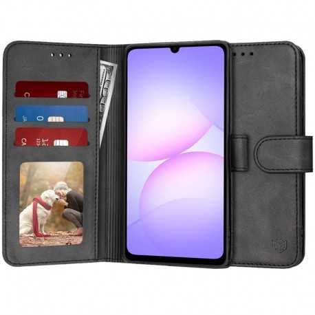 Techsuit Diary Book kožená peněženka pro Samsung Galaxy A07 černá