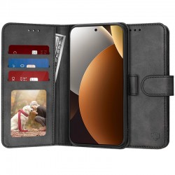 Techsuit Diary Book kožená peněženka pro Xiaomi Redmi Note 15 Pro 5G černá
