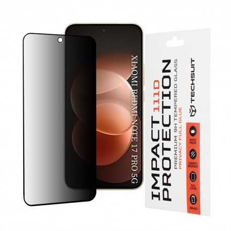 Techsuit 111D Anti-Spy zatmavovací tvrzené sklo 9H pro Xiaomi Redmi Note 17 Pro 5G / Note 17 Pro Max 5G